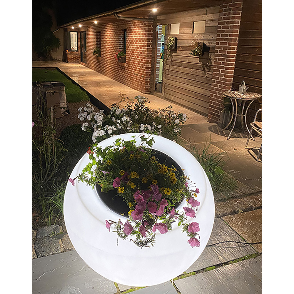 Pot de fleurs sphérique xxl dolce vita 300l éclairant-lot de 2