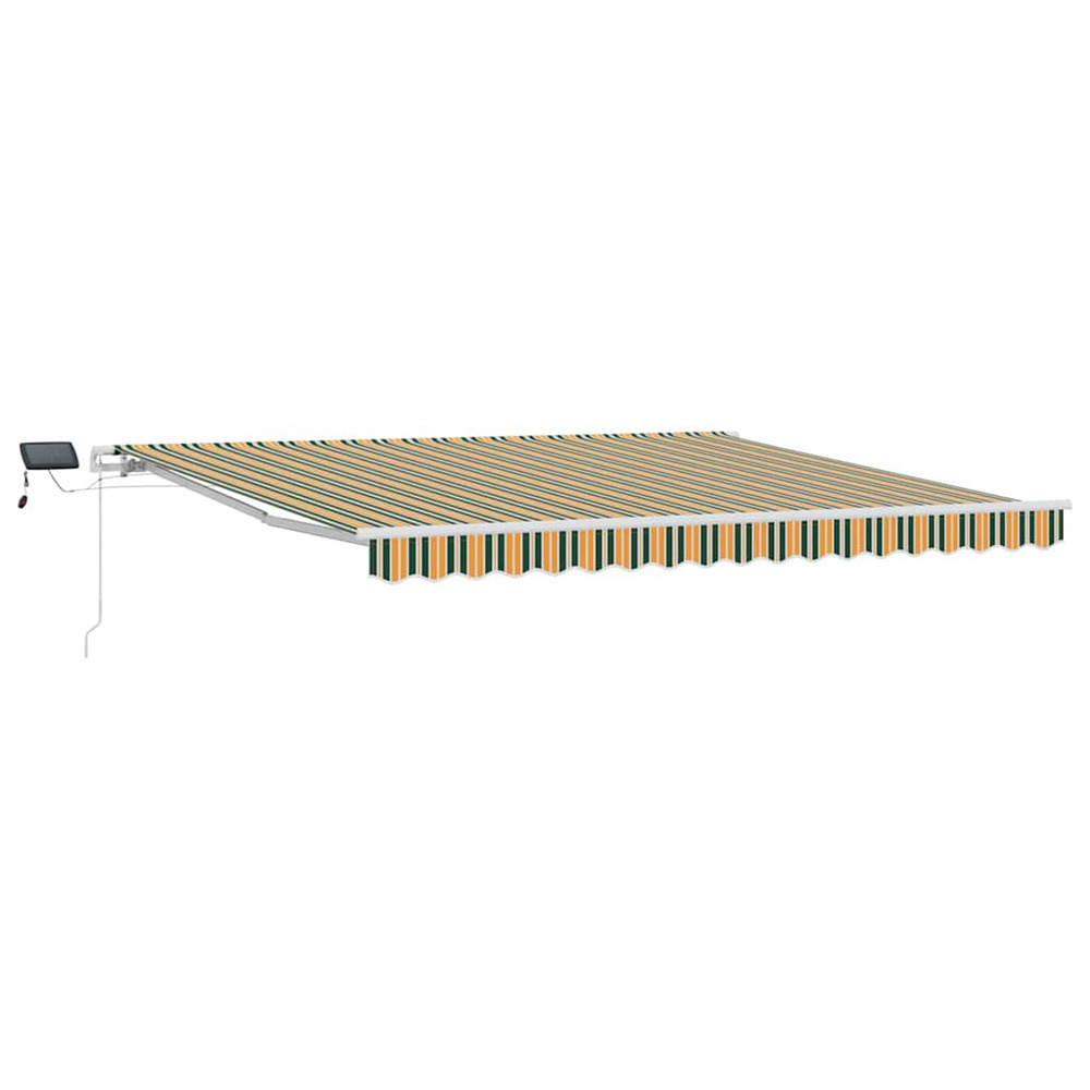 Auvent rétractable avec vert et jaune 400 ×350 cm tissu
