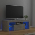 Meuble tv avec lumières led gris béton 120x35x40 cm