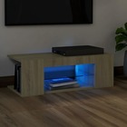 Meuble tv avec lumières led chêne sonoma 90x39x30 cm