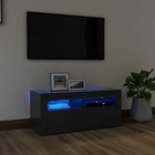 Meuble tv avec lumières led gris 90x35x40 cm