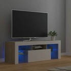 Meuble tv avec lumières led blanc et chêne sonoma 120x35x40 cm