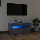 Meuble tv avec lumières led gris brillant 90x35x40 cm
