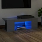 Meuble tv avec lumières led gris brillant 90x39x30 cm