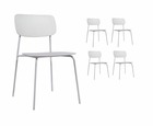 4 chaises scandinaves au design minimaliste coloris blanc