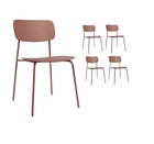 4 chaises scandinaves au design minimaliste coloris rose poudré