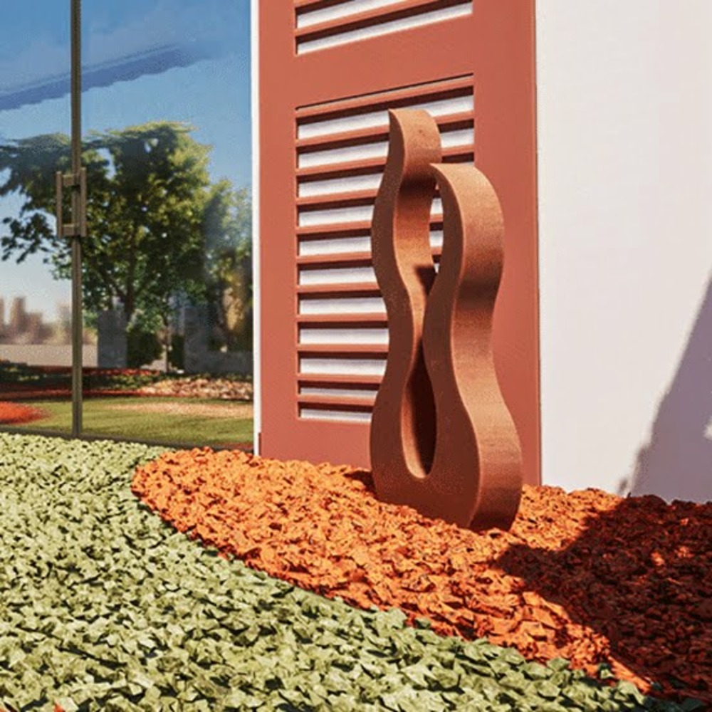 Statue bougeoir flamme métal 80cm