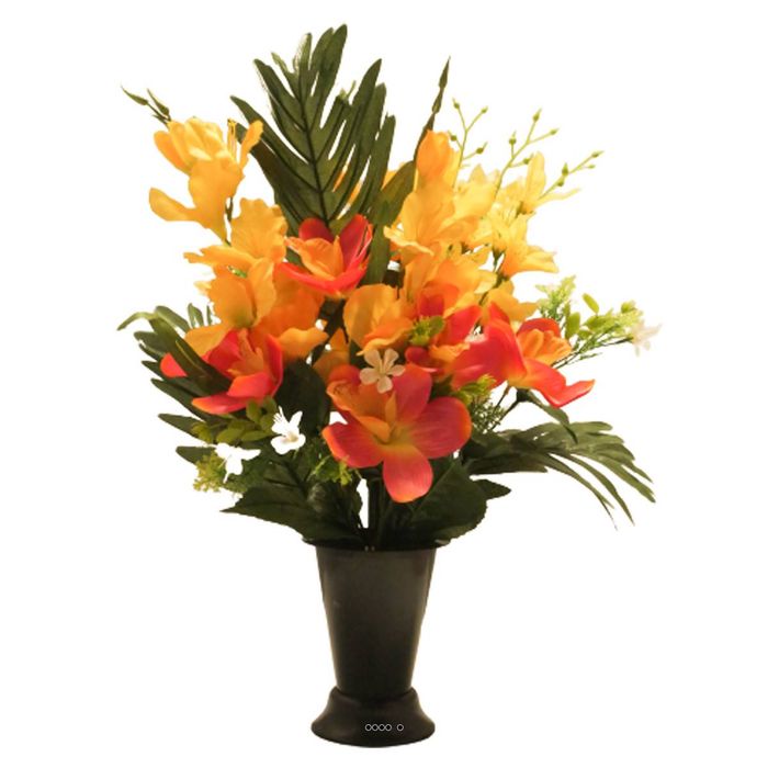 Composition de Fleurs Artificielles en Cône Lesté Ciment | FindTheDeal Composition de Fleurs Artificielles en Cône Lesté Ciment | FindTheDeal