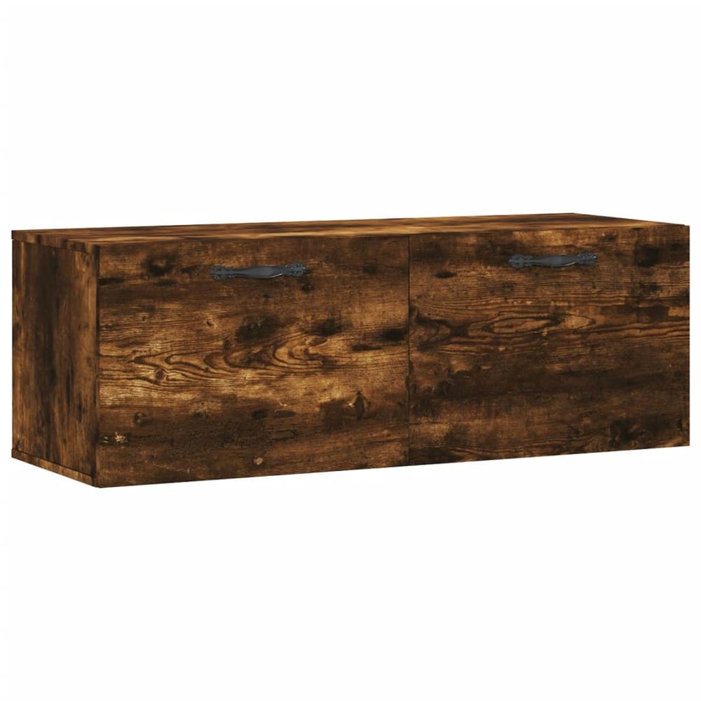 Armoire murale chêne fumé 100x36,5x35 cm bois d'ingénierie