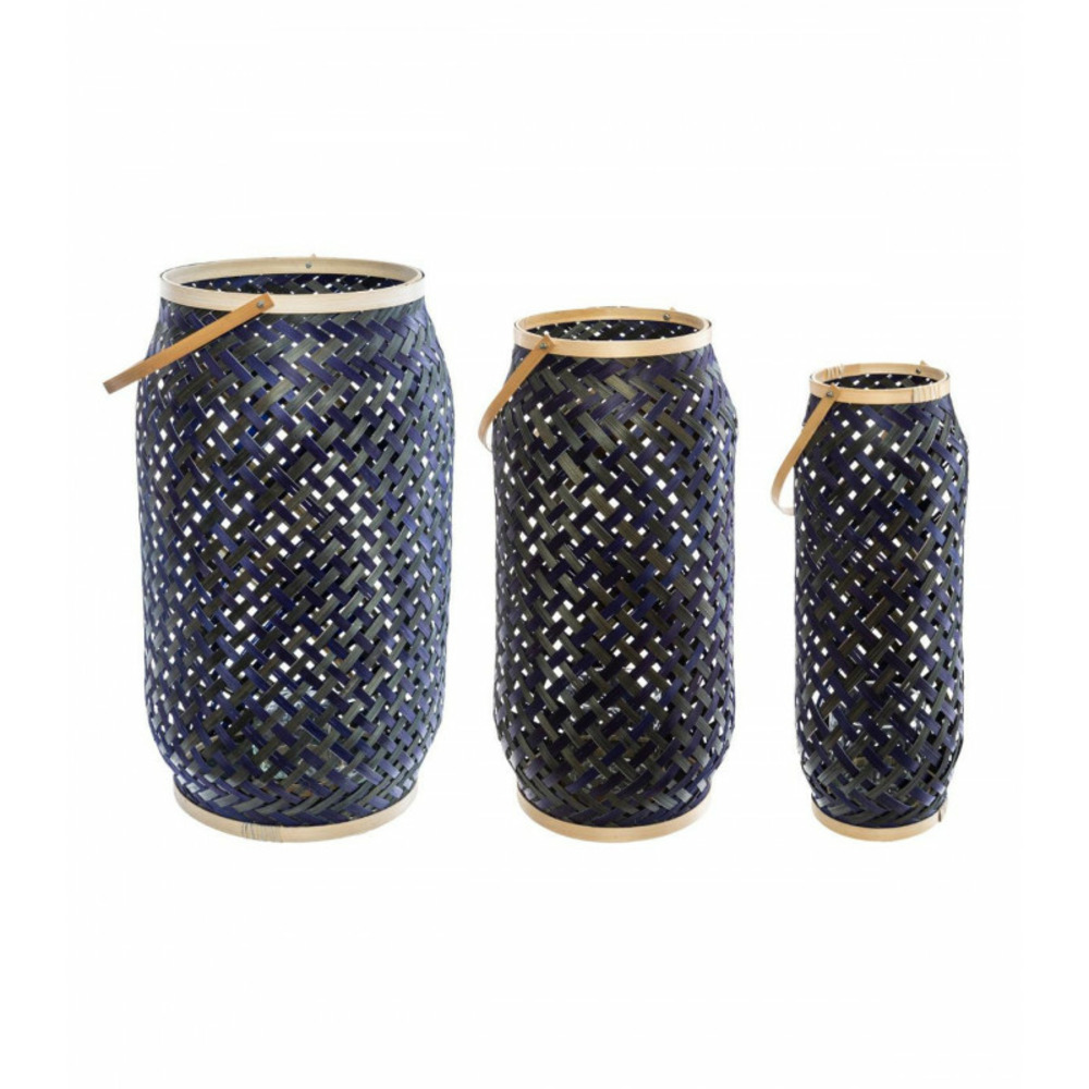 Lot de 3 lanternes bambou 