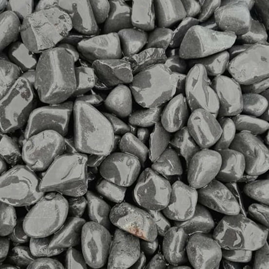 Sac de +/- 800 kg = 10m² galet de marbre gris foncé 12-25