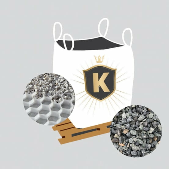 Kit 20m2 graviers vert + stabilisateurs = 1 big bag gravier vert 10/14 1,5t