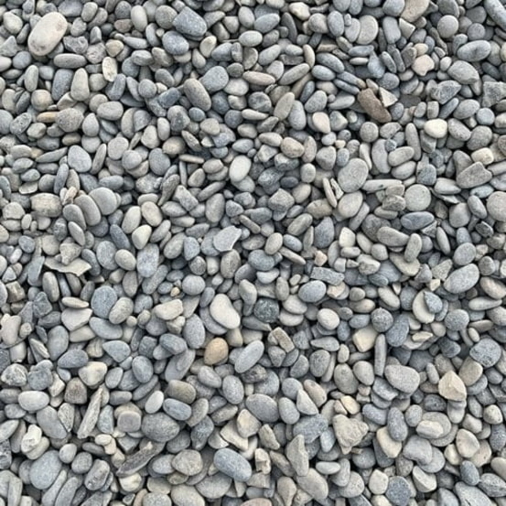 Sac de +/- 1,5t = 20m² gravier gris roulé lavé durance 6/16