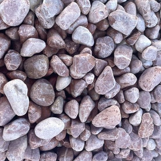 Sac de +/- 400 kg = 5m² galet rose de marbre 25/40