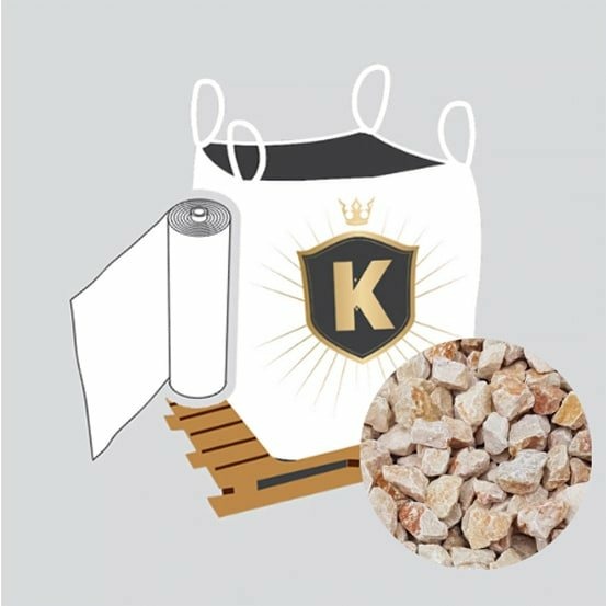 Kit 20m2 graviers orange + géotextile = 1 big bag gravier orange 14/20 1.5t