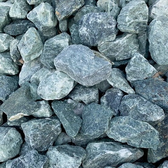 Sac de +/- 400 kg = 2,5m² gravier de marbre vert 50/70