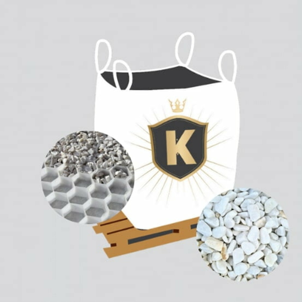 Kit 20m2 galets blanc + stabilisateurs = 1 big bag galet blanc roulé 8/12 1,5t