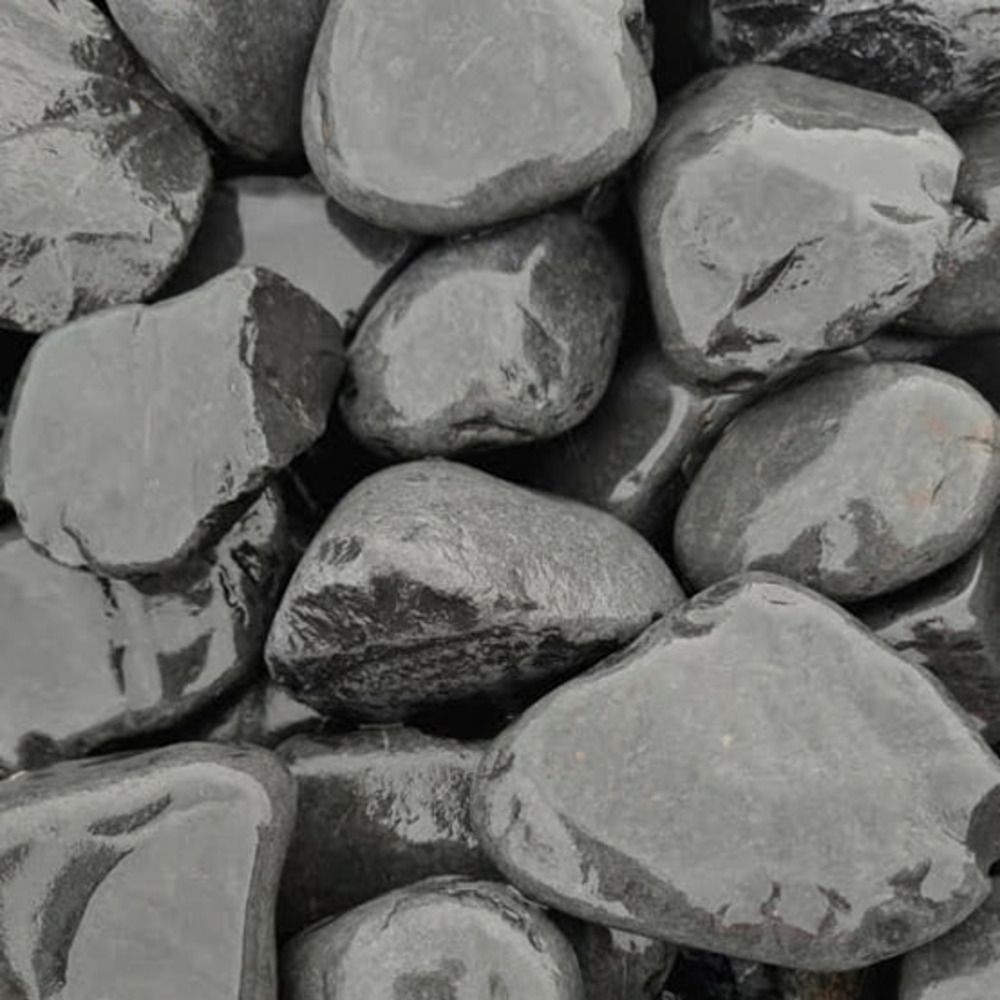 Sac de +/- 1,5t = 10m² galet de marbre gris foncé 40-60