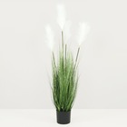 Plante verte herbe artificielle plumeaux blanc en pot, h.110cm - willa