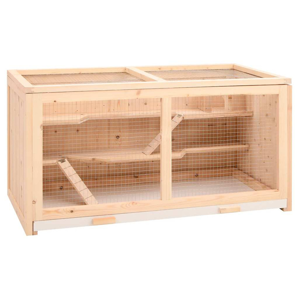 Cage pour hamster 104 x 52 x 54 cm bois massif sapin