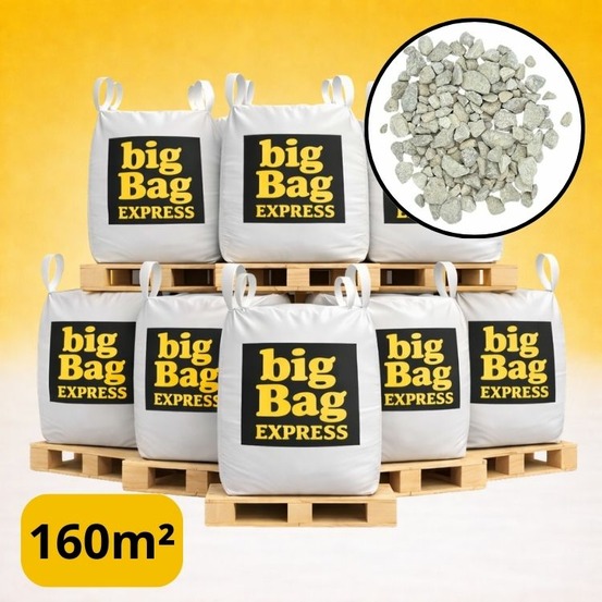 Pack 8 x big bag de +/- 1,5t ≃ 160m² gravillon eco blanc/gris/beige calcaire ø 6/14 mm - livraison premium