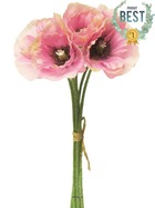 Bouquet de pavot artificiel, h 29 cm rose - best - couleur: rose
