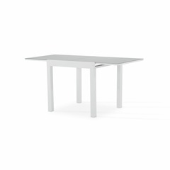 Table de jardin en aluminium blanc 160/80×80 cm