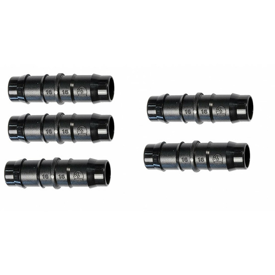 5 connecteurs droit cannelé - ø 16mm- lot de 5 pieces