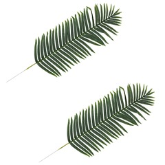 2 pcs feuilles artificielles de palmier vert 140 cm