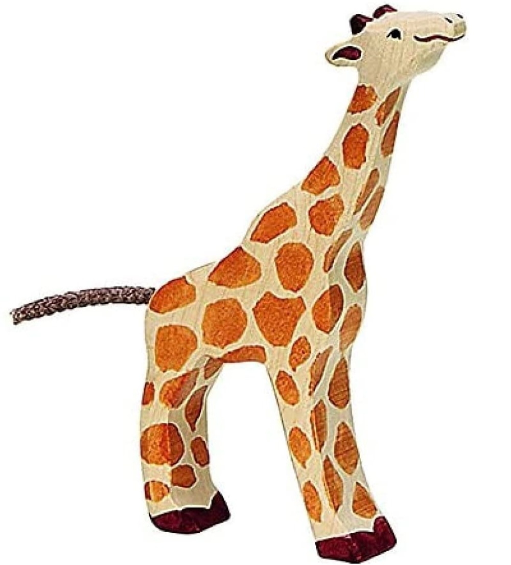 Figurine petite girafe, mangeant