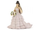 Figurine mariée dentelle rose