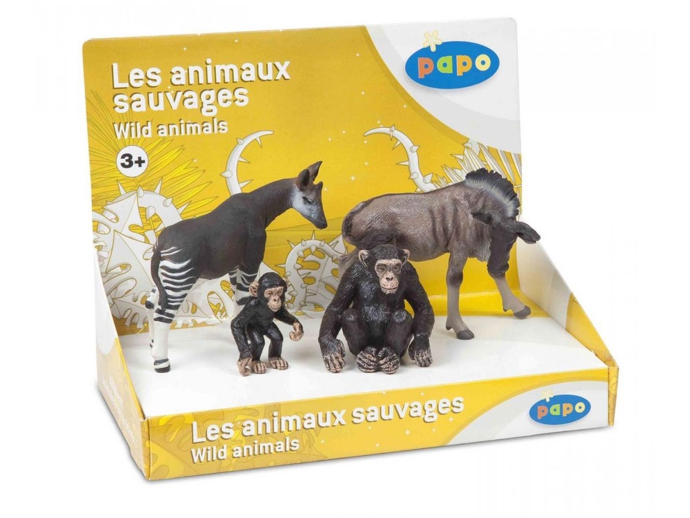 Okapi, Gnou, un chimpanzÃ© et son petit
