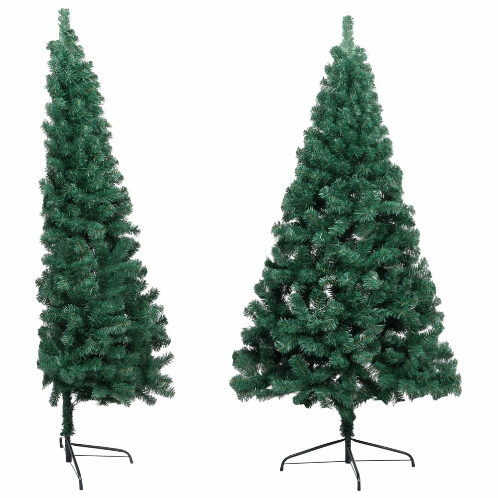 Sapin de Noël artificiel moitié avec support Vert 150 cm PVC Truffaut