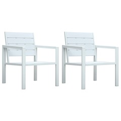 Chaises de jardin 2 pcs blanc pehd aspect de bois