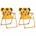 Chaises de jardin pour enfants 2 pcs jaune tissu