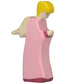 Figurine crèche de noël - ange debout rose