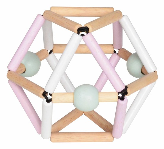 Hochet en bois grabber nordik pink