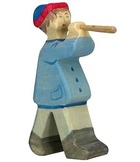 Figurine crèche de noël - berger avec flûte 2