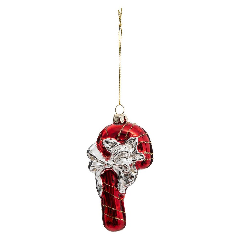 Sujet de noël verre sucre canne 130 mm