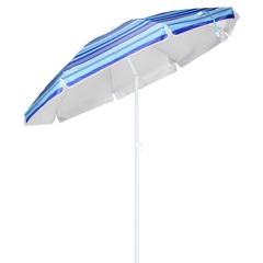 Parasol de plage 200 cm Bleu Ã  rayures