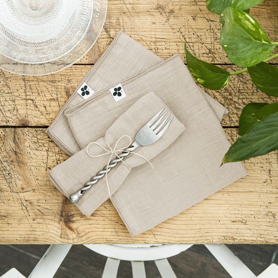 3 serviettes de table gaia