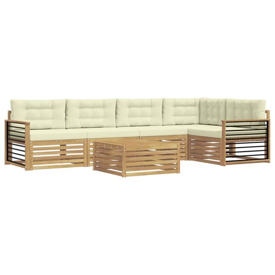 Ensemble de canapés d'extérieur 6 pc blanc et crème polyester