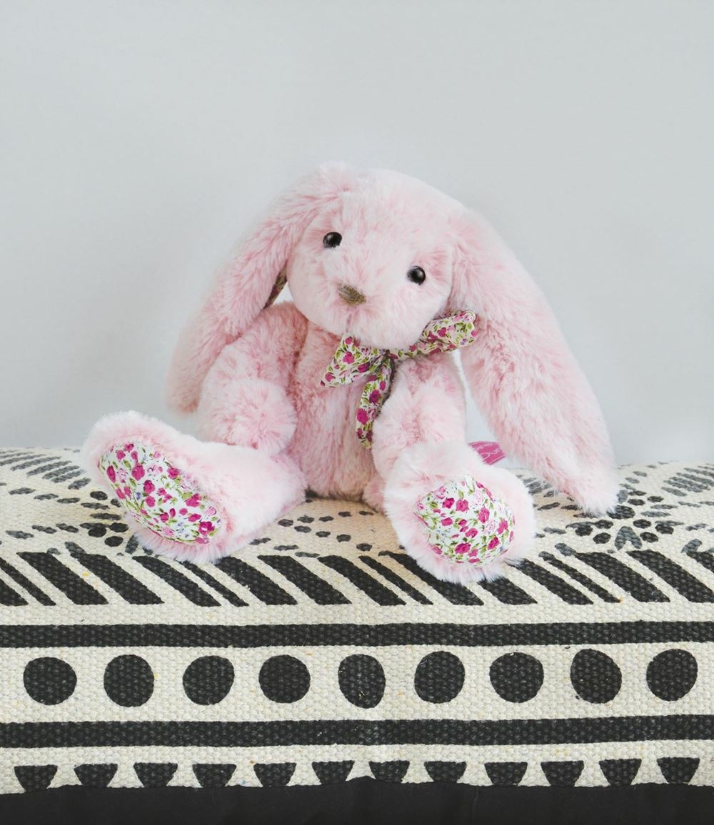 Peluche lapin rose 40 cm Truffaut