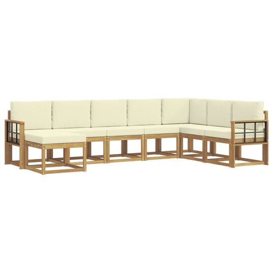 Ensemble de canapés d'extérieur 8 pc blanc et crème