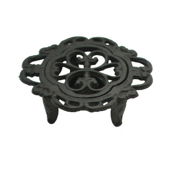 Chauffe plat en fonte marron 15 x 13 x 5 cm