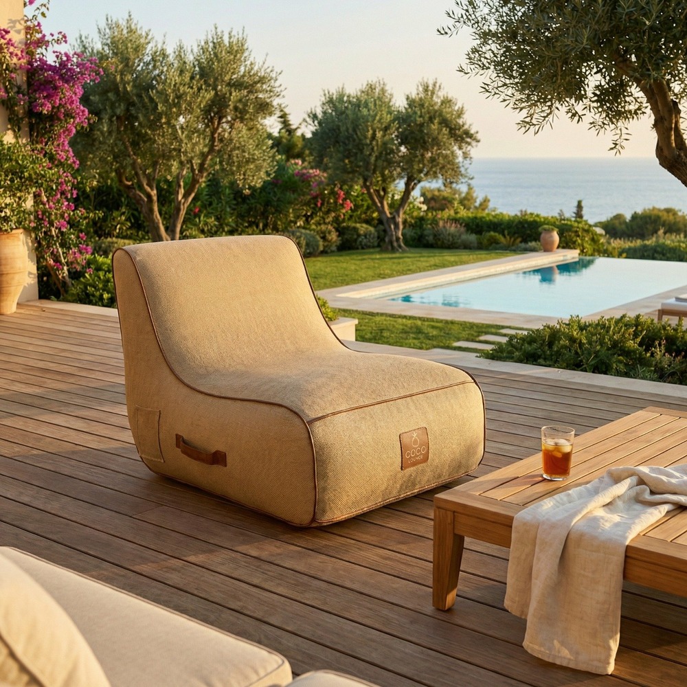 Fauteuil de jardin gonflable riviera collection boho - couleur toile de jute