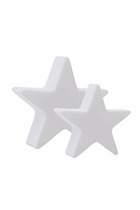 Étoiles lumineuses blanc - 1x12cm & 1x9cm - lampe intérieur à bat.