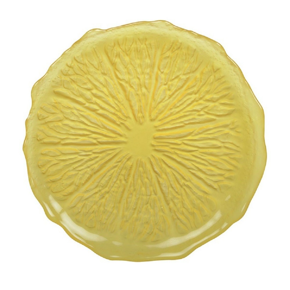 Assiette a dessert jaune 21cm- citron par boite de - 6