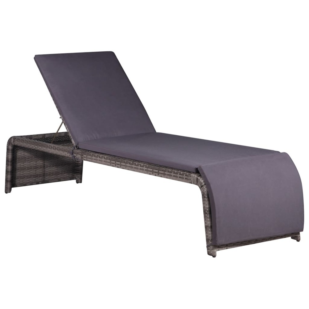 Chaise longue résine tressée gris Truffaut