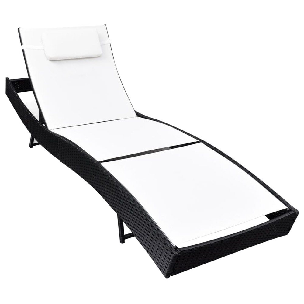 Chaise longue résine tressée noir Truffaut